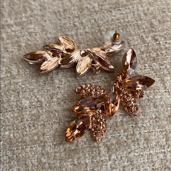 SOLD Rose Gold Gem Stone Earrings - Picture 9 of 11